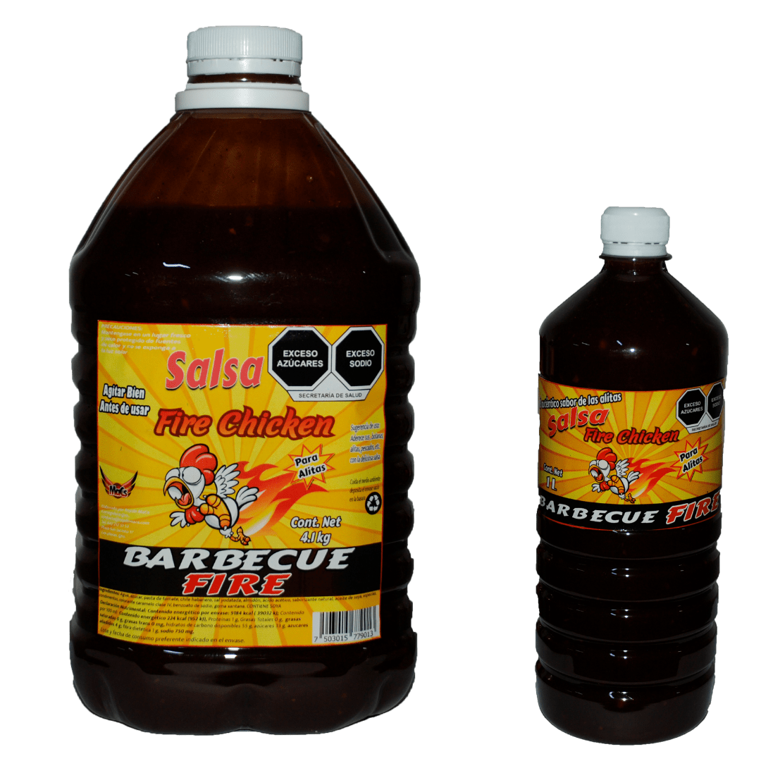 Botellas de salsas para alitas Fire chicken sabor Barbecue Fire
