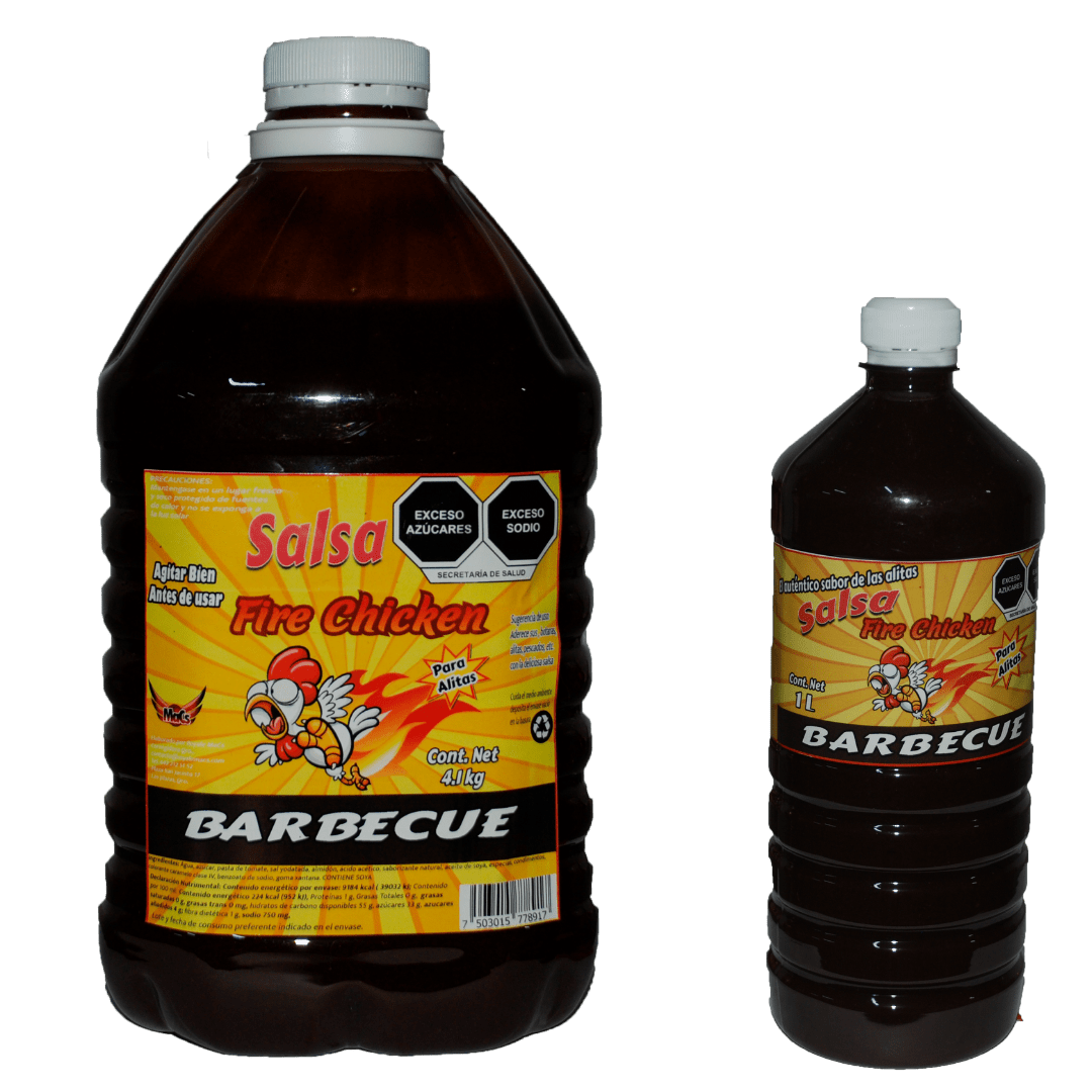 Botellas de salsas para alitas Fire chicken sabor barbecue