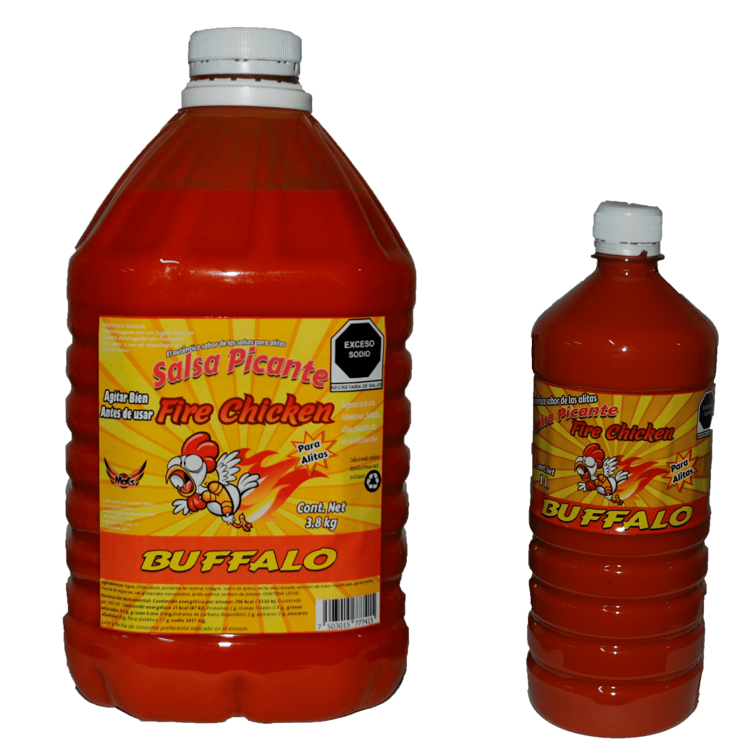 Botellas de salsas para alitas Fire chicken sabor Buffalo