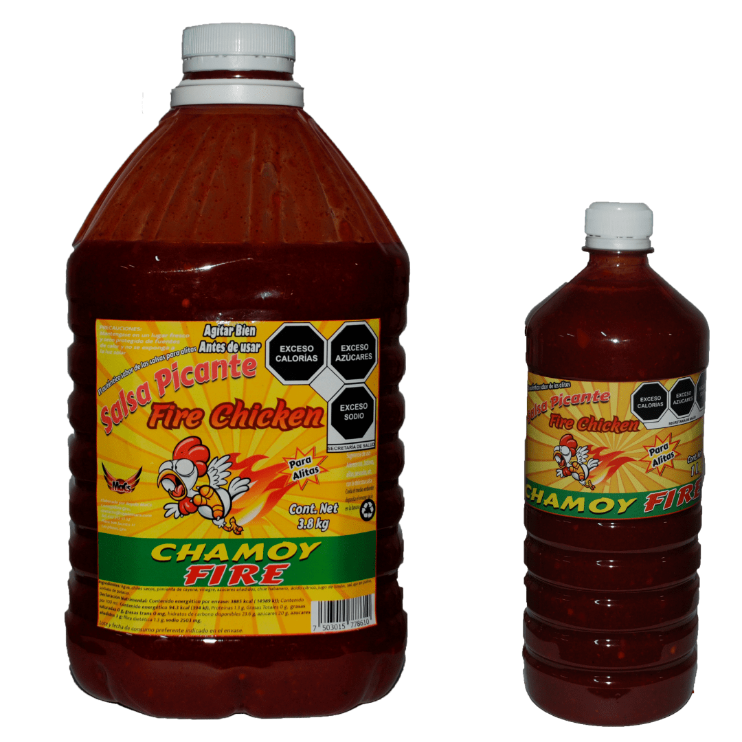 Botellas de salsas para alitas Fire chicken sabor chamoy Fire