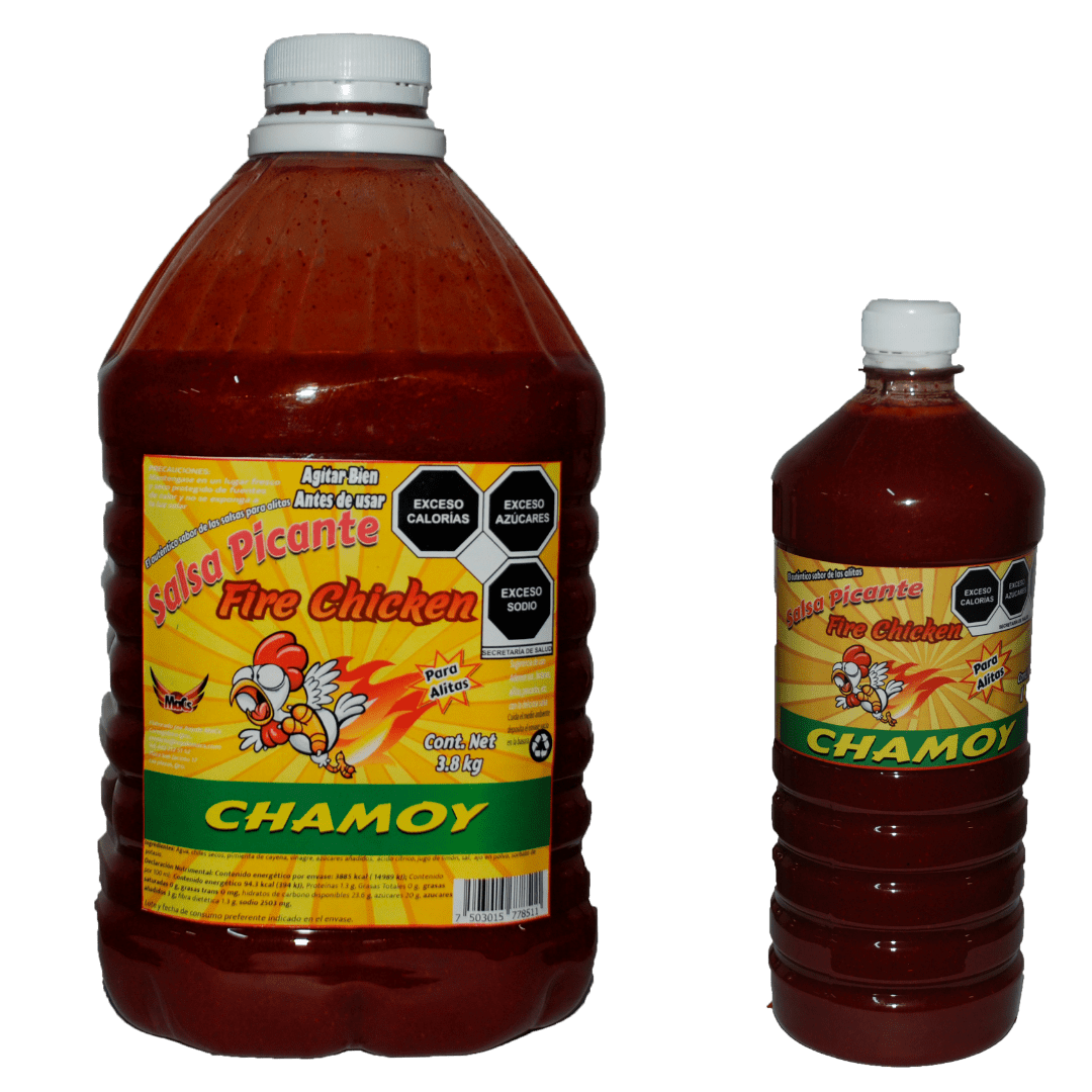 Botellas de salsas para alitas Fire chicken sabor chamoy