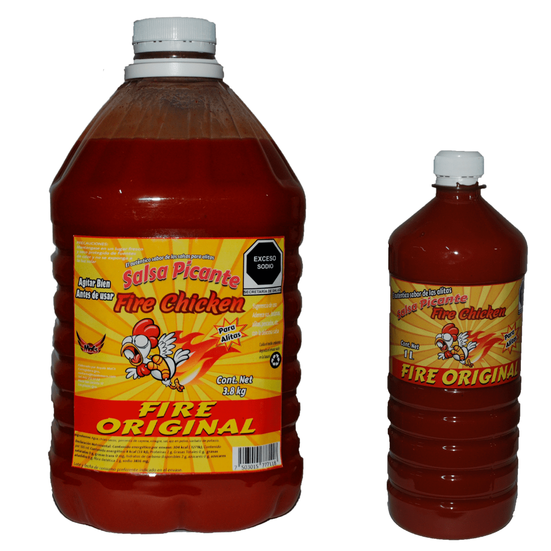 Botellas de salsas para alitas Fire chicken sabor Original