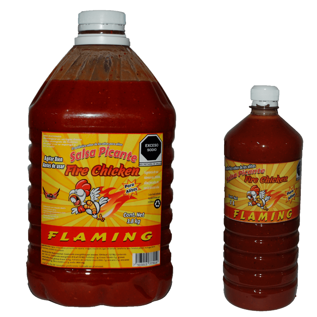 Botellas de salsas para alitas Fire chicken sabor Flaming