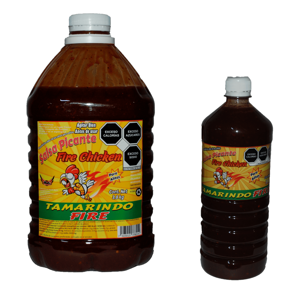 Botellas de salsas para alitas Fire chicken sabor tamarindo Fire